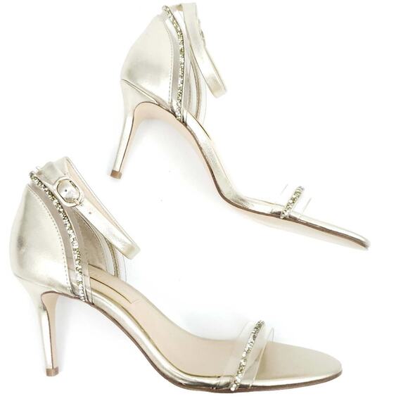 New Imagine Vince Camuto Phillipa Gold Open Toe Sandal Heel SZ 7 Wedding Formal - Picture 6 of 9